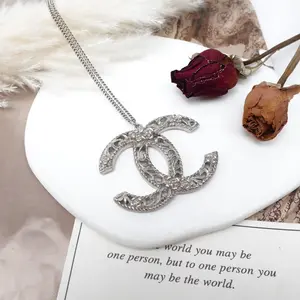 Pre-owned CHANEL metal Bag Accessories CC Silver tone Necklace T10196885