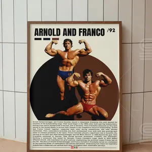Arnold Schwarzenegger and Franco Columbu Poster, Bodybuilding Poster, Gym Wall Art, Sports Poster, Gym Decor, Motivational Posters
