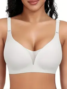 Women's Jelly Comfortable Wireless Bra, Seamless and Non-Wired Support, Ideal for Everyday Wear and Sleep, Maximum Comfort