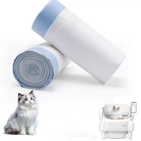 TAYACICY  Cat Litter Bags 40-60 Pack Heavy Duty Waterproof Drawstring Liners for Automatic Litter Boxes Advanced Odor Control Easy Installation,Gifts