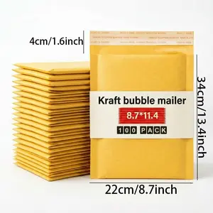 50/100 Pcs 8.7x13.4 Inch Large-Long Fit Bubble Mailers - Heavy Duty Padded Mailing Envelopes with Self-Sealing Strip, Waterproof for Small Business & Large-Long Size Item Shipping