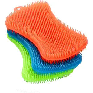 3PCS Silicone Dish Sponges, Super Food-Grade Silicone Sponges, Multi-Purpose and Efficient Sponge Kitchen Gadgets, Especial Delicate Kitchen Sponge Brush