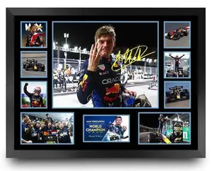 MAX VERSTAPPEN 2024 FORMULA 1 F1 WORLD CHAMPION No No Framed MEMORABILIA