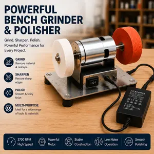 Mini Bench Grinder, Electric Benchtop Sander, Electric Multi-Purpose Grinding Machine, Polishing Grinding Machine Small Grinder for Woodworking Knife Making(6.3 * 3.9 * 3.9in)
