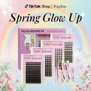 FayJoo Fluffy/Dramatic/Puffy Bold EyeLashes Sets | Ultra-Voluminous, Dramatic 3D Look, Waterproof, Long-Lasting, All-In-One Kit, Easy DIY Eyelash Extensions | Anime/Makeup Lovers Must-Have, Perfect Cosmetic for Parties/Weddings