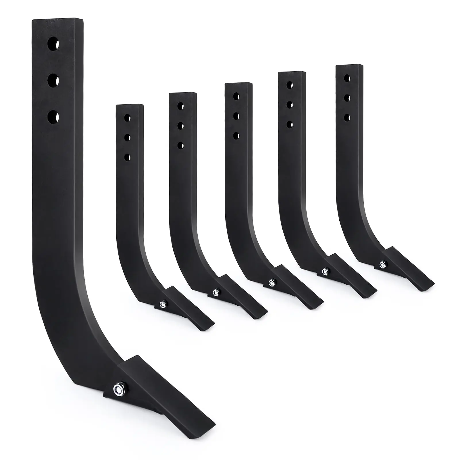 Box Blade Shank, 16 in Ripper Shank, 3 Holes Box Scraper Shank, Scarifier Shank with Removable Tapered Teeth and Pins, for Replacement,Plowing,6 Pack