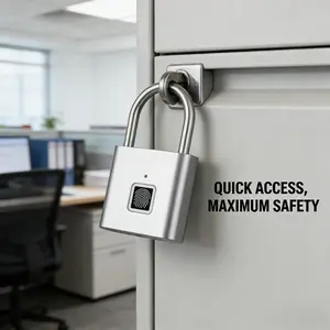 2026 Upgrade Fingerprint Hanging Lock, Keyless Biometric Lock, Quick Unlock, Waterproof Durable, Suitable for Gym Storage Cabinets, Gym Lockers