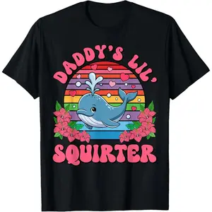 Inappropriate Funny Daddy's Lil Squirter Embarrassing Women T-Shirt