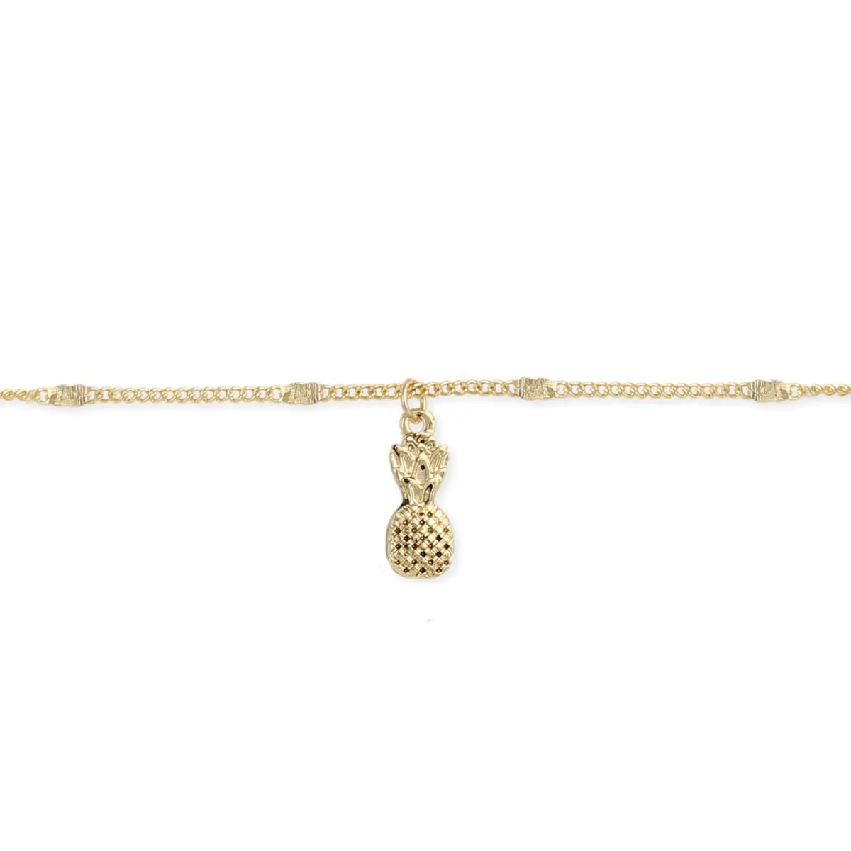 Zad Jewelry Gold Adjustable Pineapple Charm Chain Jewelry Anklet - Gift-Ready Costume Fashion Accessory, Birthday Gift Idea, Chain Jewelry Anklets