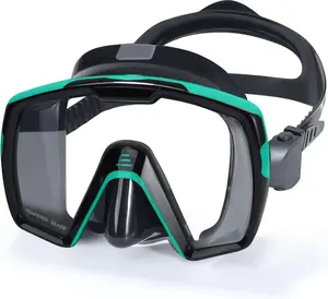Adult Swim Goggles Mask for Adult with Nose Cover, Tempered Glass Anti Fog  180 Clear Wide View men women