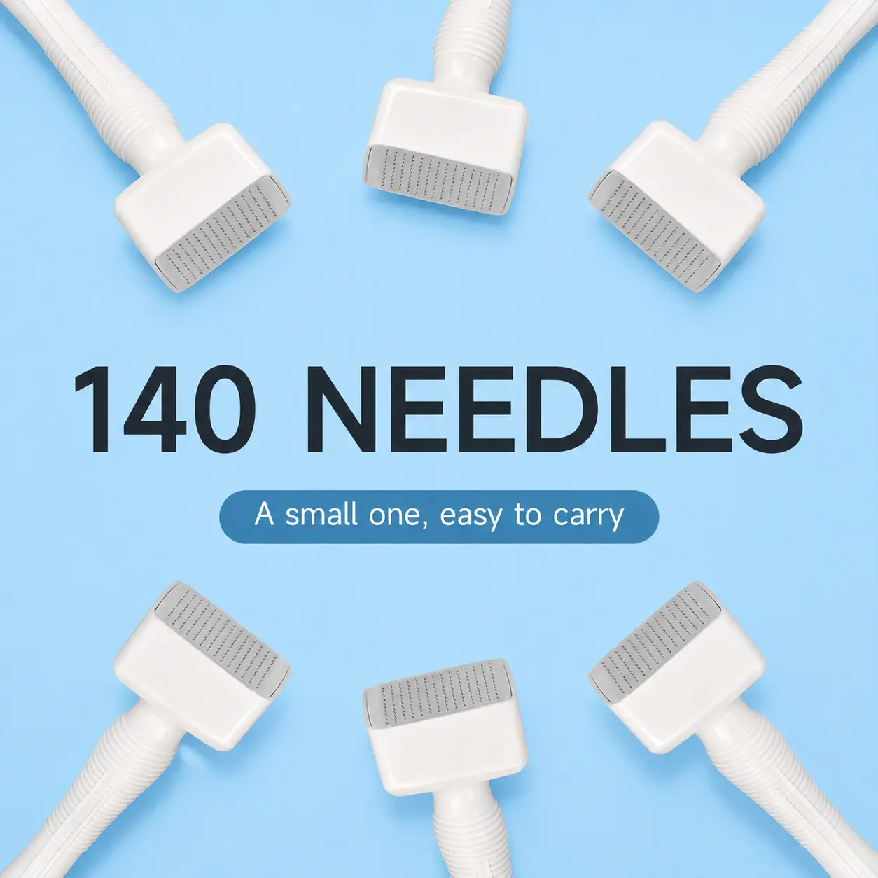Adjustable Microneedle Derma Stamp for Soothing Skin Repair, 140-Needle Stainless Steel Tool for At-Home Face Skincare, 30G
