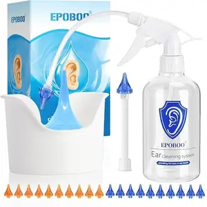 Ear Wax Removal Spray Kit – Safe, Gentle & Effective Ear Irrigation, FSA Eligible, 500ml Bottle with Basin, Drying Bulb, 20 Reusable Tips, Rigid Pipe for One-Person Use & Flex Tube for Family Use