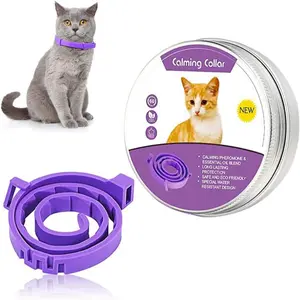 Adjustable Calming Collar for Cats, Reduces Stress Anxiety Noise Separation Anxiety, Suitable for Small Medium Large Kittens