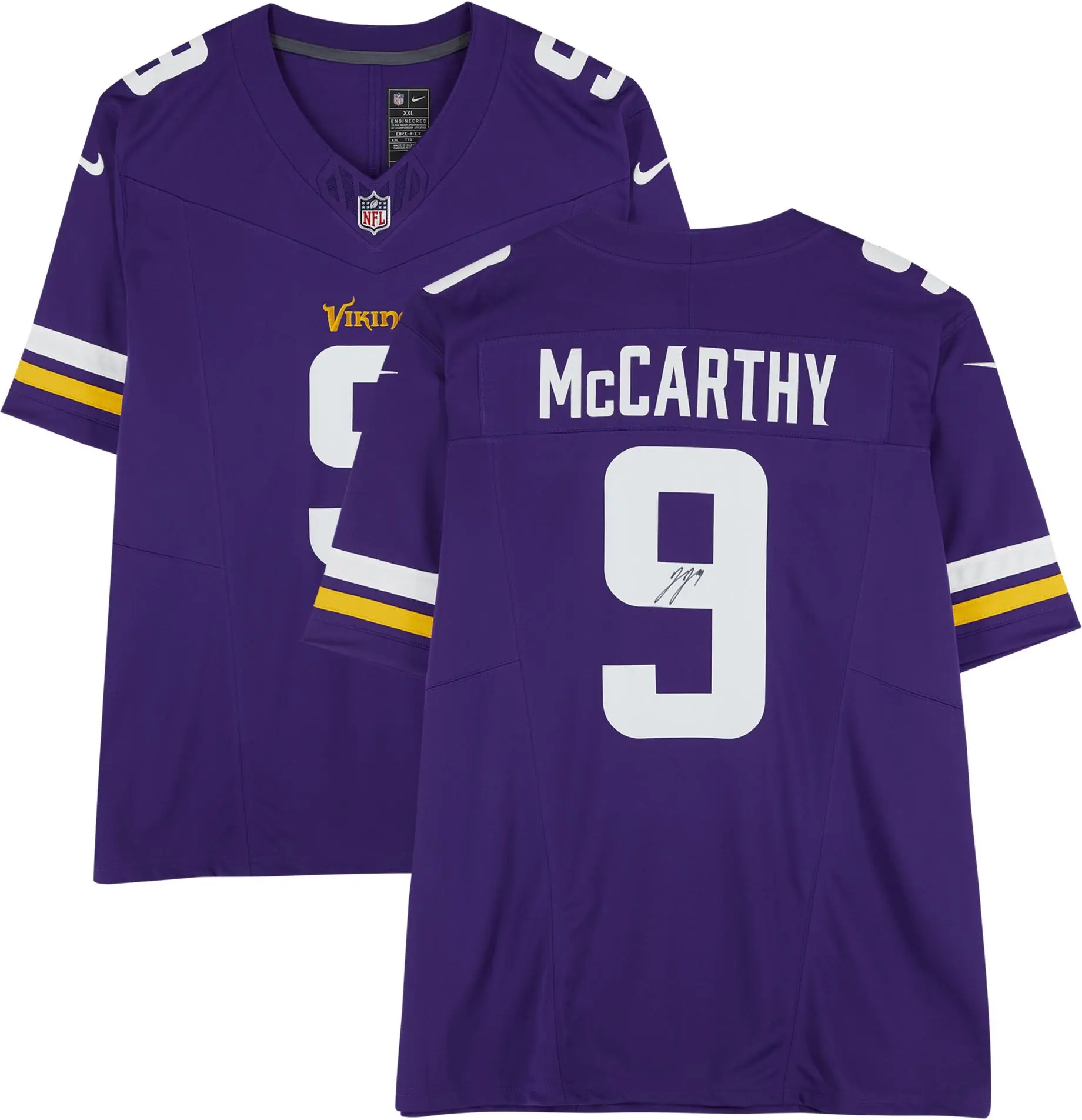 J.J. McCarthy Minnesota Vikings Autographed Nike Purple Limited Jersey - Fanatics Authentic Certified