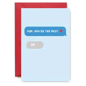 Funny Dad, You're The Best Greeting Card, Humorous Dialogue Design Greeting Card, Ideal for Lighthearted Gifts to Add a Laugh, Message Card, Fun Party Cards