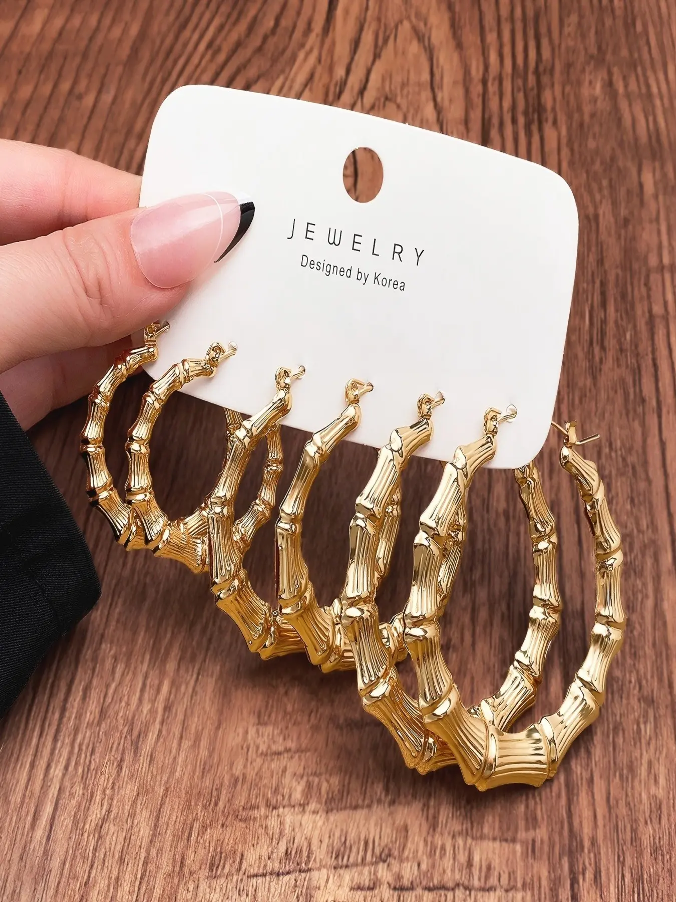 Creative Bamboo Joint Design Hoop Earring Sets, Fashionable Jewelry for Women & Girls, Trendy All-match & Exquisite Jewelry for Birthday Gift, High Quality Earrings