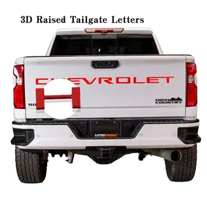 3D tailgate letters emblem Compatible for 2019 2020 2021 2022 2023 2024 2025 Chevrolet silverado Models strong 3m adhesive Weatherproof ABS Decals red Car Decorative Sticker Vehicle Exterior Decoration Truck Accessories