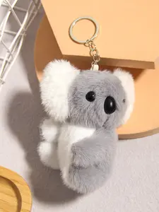 1pc Plush Twisting Head Koala Keychain, Key Holder Bag Charm