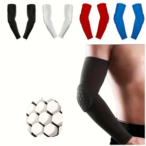 Elbow Pads, Basketball Shooter Sleeves, Collision Avoidance Hex Padded Arm Sleeves For Volleyball Football Baseball Summer Cycling