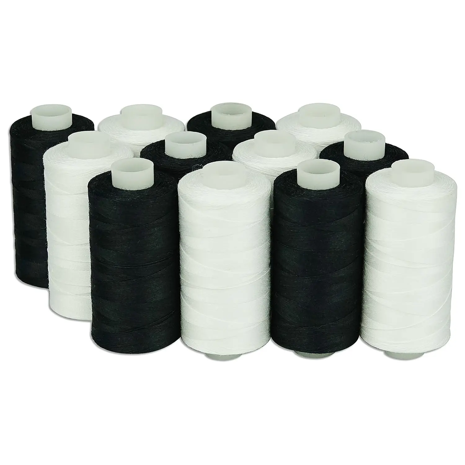 Simthread Ultra-Soft Mercerized Cotton Thread Set - 12-Color, 550yd Extra-Strength Spools, Unisex Sewing Threads for Sewing Machine, Baby Clothes & Home DIY Projects