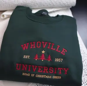 Embroidered Whoville University Shirt, Christmas Holiday Shirt, Whoville Xmas Shirt