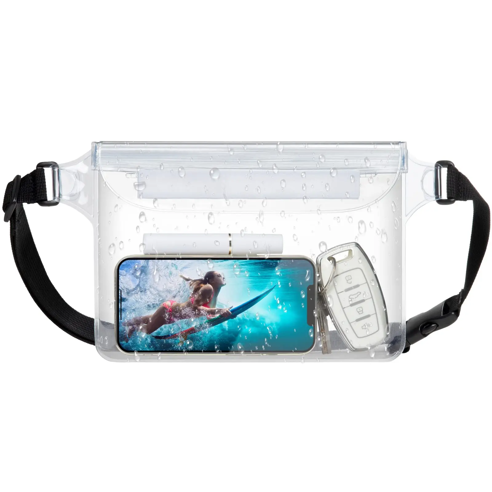 Waterproof Fanny Pack with Triple Seal Protection - Screen Touch Sensitive Phone Pouch -Waterproof Pouch Dry Bag for Beach Kayaking Boating Fishing