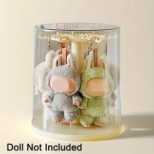 Rotating Display Box Transparent Acrylic Dustproof Moisture-Proof Cover, Plush Toy Collection Art Storage Case, Plastic Organizer, Collectible Box