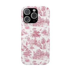 Slim Pink Vintage French Toile Cute Phone Cases,phone Case Suitable for Iphone 11/12/13/14/15/16/17 Pro Promax Plus Air and Samsung S22/S23/S24/S25 Plus Ultra Fe