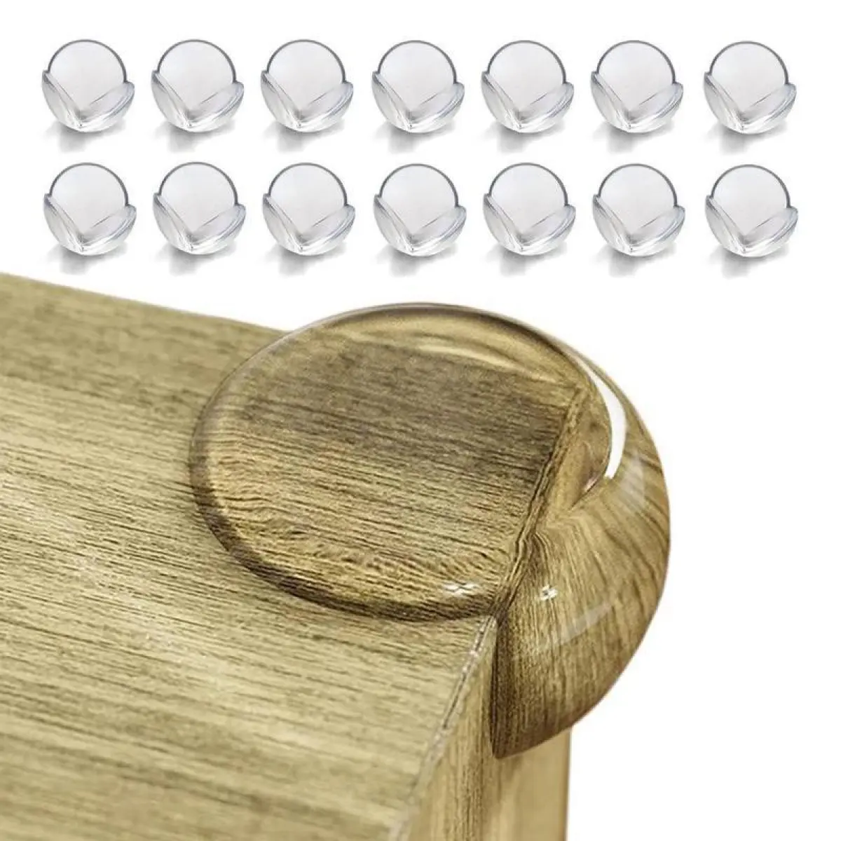 16 Pack Table Corner Protectors For Bump Safety Clear Transparent Flexible Adhesive Protection.
