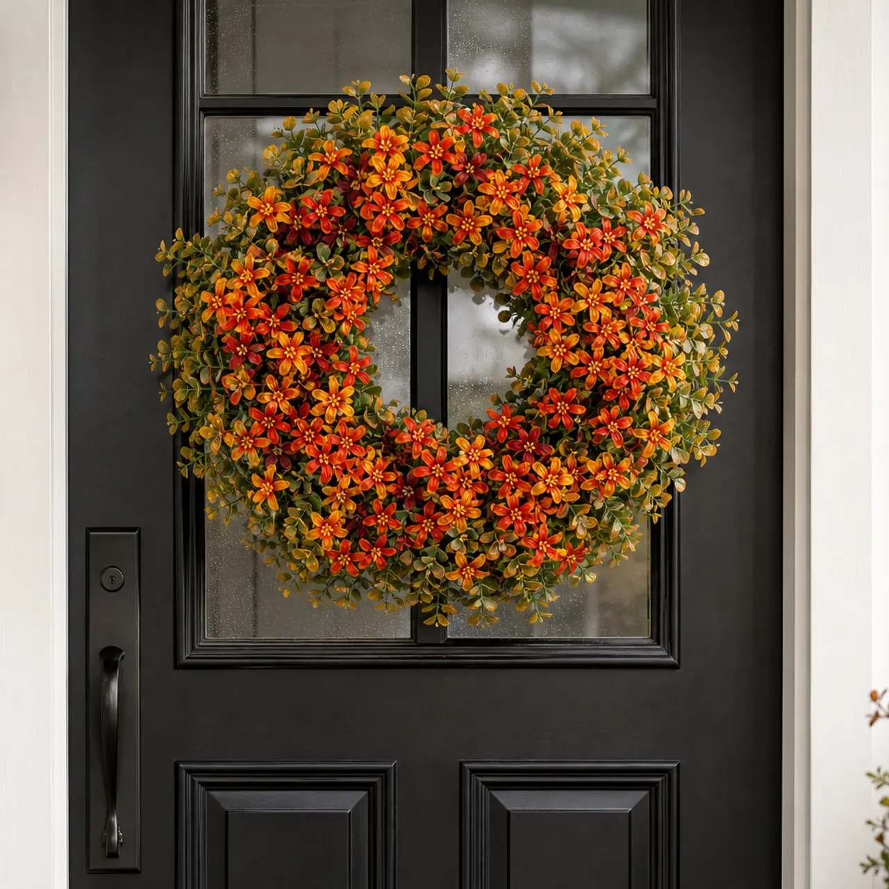 26 Inch Fall Wreaths for Front Door Outside： Lush Autumn Floral Eucalyptus Wreath Wreath for Front Door, Outdoor Wreaths for Front Door,Fall Decor for Thanksgiving Farmhouse