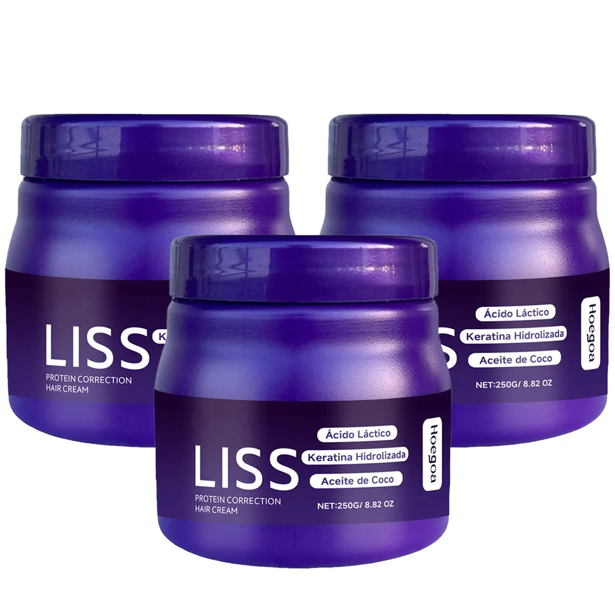 Liss Hydrolyzed Keratin Hair Straightening Cream, 250g Formaldehyde-Free & Ammonia-Free Haircare Treatment for Adults - Anti-Hair Loss, Detangling, Silkiness Boost, All Types, Polydimethylsiloxane-Infused for Silky Natural Hairstyles