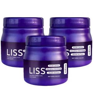 Liss Alisado Crema Alisadora Keratina Hidrolizada Sin Formol para Cabello Natural Silkiness 250g