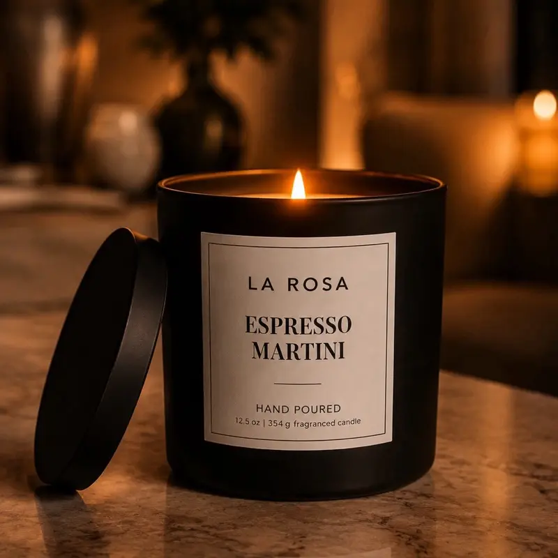 La Rosa Espresso Martini Candle | Luxury Coffee Scented Candle | Cozy Home Decor