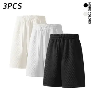 3-Pack Lightweight Jacquard Knit Polo Shorts – Breathable, supple casual summer shorts, Summervibes