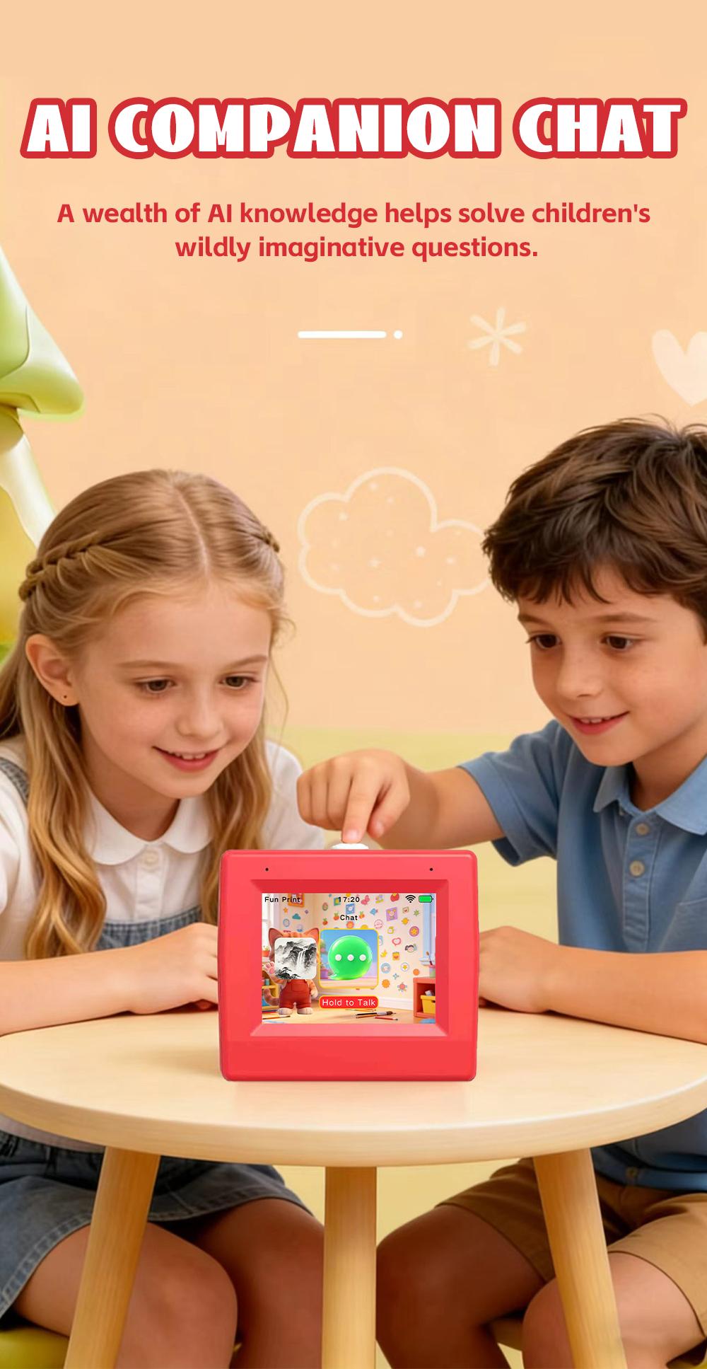 AI Voice Smart Sticker Machine - Portable Inkless Printer for Creative Minds | Transforming Voice to Art & Drawing Illustrations | Ultimate Tool for Sketching, Journaling & Imaginative Expression