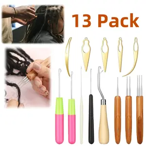 13Pieces Dreadlock Crochet Hook Tool | Dreadlock Crochet Needle, Different Size Bent Latch Hook for Hair Braiding Crochet Hooks for Crochet Braids Hair Decoration Accessories