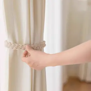 Modern Minimalist Curtains, Thick Italian Velvet Cream, Fall Winter French Style, Bedroom & Living Room Ring Design, Privacy Grommet Curtains