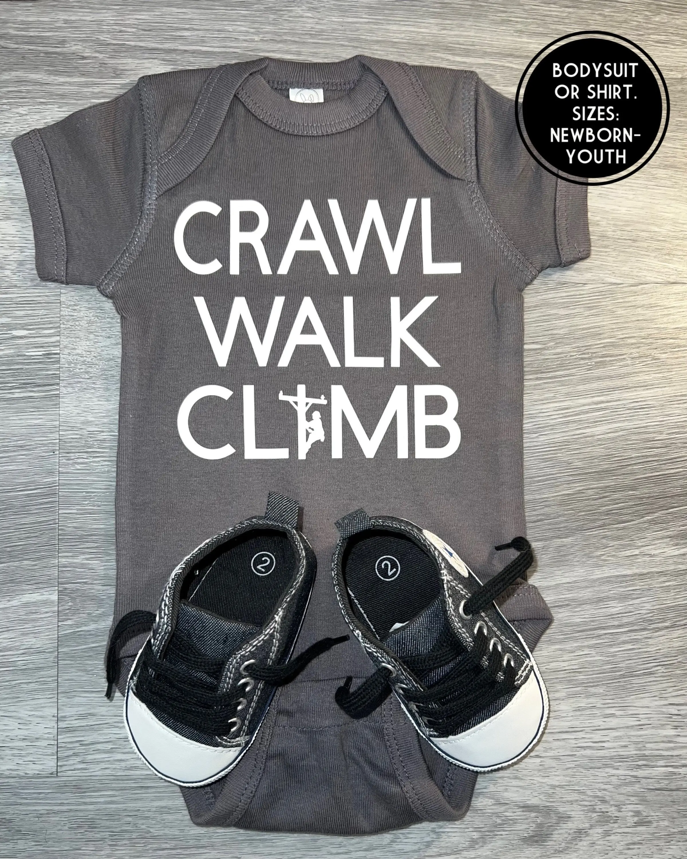 Crawl Walk Climb Lineman Bodysuit
