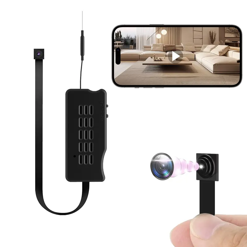 Hidden DIY Module Full HD 1080P Wireless Home Security Camera System, Radio-Enabled Surveillance Cam with Local Connection, SD Card Support, App Control, Alarm Video Function, Portable Indoor Nanny Cam (Car Camera Compatible)