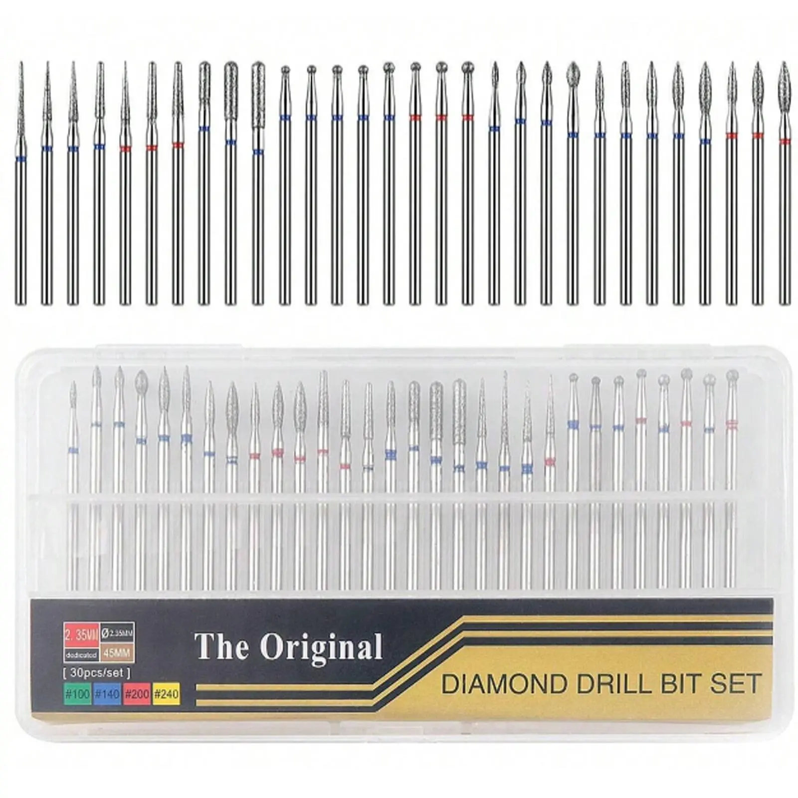 Professional Nail Drill Bit Set, Nail Bits For Nail Drill, 30pcs/box Nail Polishing Head Set, Nail Art Drill Bit Set, Manicure & Pedicure Tool for Home & Salon Use, DIY Pedicure, Nail Care, Manicure Kit, Nail Supplies