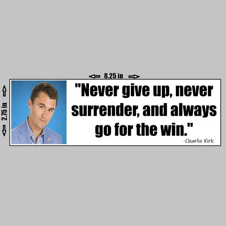 RIP Never give up, never surrender, and always go for the win Sticker / Car magnet