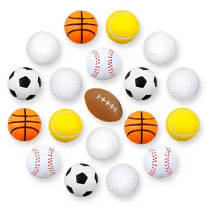 4cm Solid PU Foam Handball Ball Stress Relief Toy, Soft Squeeze Sponge Balls Basketball Rugby Football Vent Toys