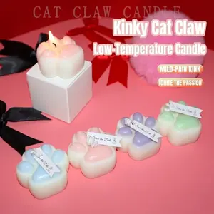 Aesthetic Cat Paw Low Temp Candle | Safe Soy Wax for Couples Interaction | Romantic Body Massage & Scented Home Decor | Perfect Valentines Gift