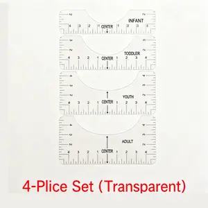 T-shirt Ruler Guide for Vinyl Alignment, 4 Counts T Shirt Rulers To Center Designs, Alignment Tool with Soft Tape Measure, Craft Sewing Supplies Accessories, Sewing Tools