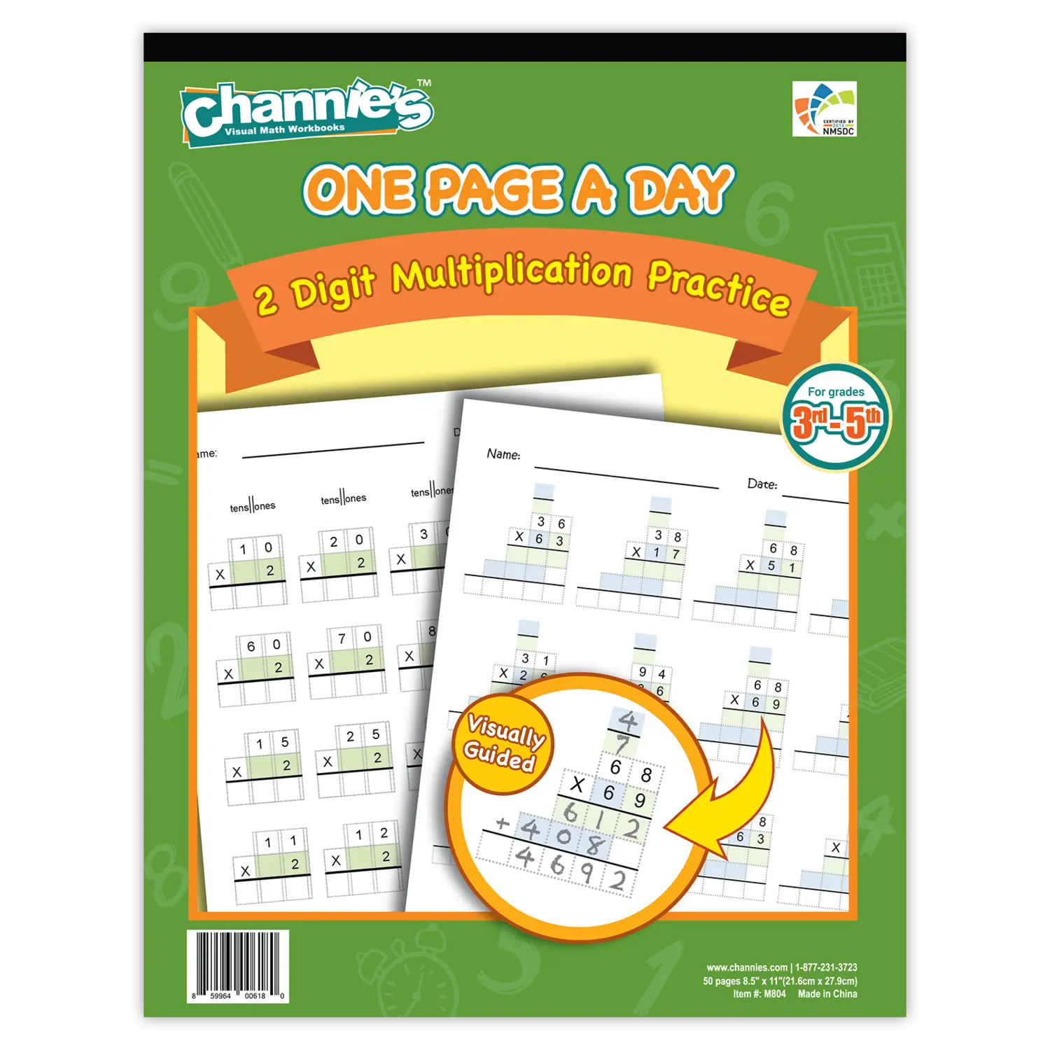One Page A Day Double Digit Multiplication Math Workbook – Visual Practice for Grades 3–5