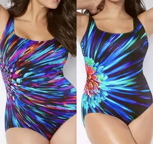 Sexy Print One-Piece Large Size Swimwear Push Up Women Plus Size Swimsuit Body Bathing Suit For Pool Beach Wear
