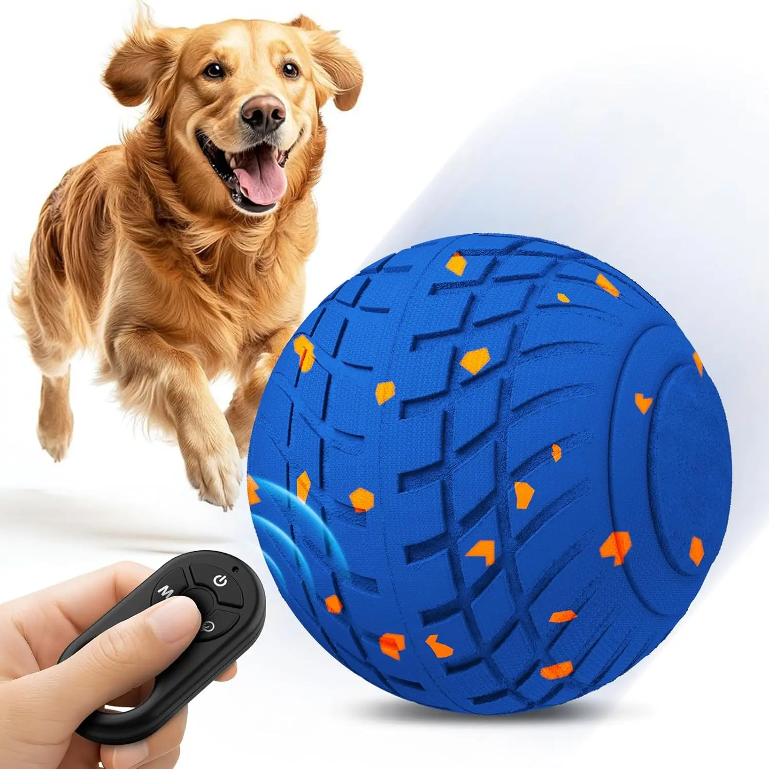 HETOO Interactive Dog Ball, Smart Moving Dog Toy with Remote Control, Automatic Rolling Bouncing Ball for Small Medium Large Dogs, Indoor Outdoor Pet Toy for Boredom & Anxiety