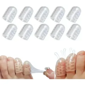 Silicone Anti-Friction Toe Protector, Gel Toe Protectors Breathable Toe Covers, Silicone Little Toe Sleeves Gel Toe Protectors Women with Airflow Orifice Breathable Toe Separators (10pcs)