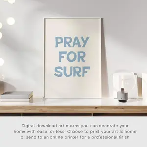[Sale off up to 65%][Free Ship][No Frame] Pray For Surf Poster No Framed, Minimal Quote Salty Surfer Beach House Decor, Surf Lovers Print, Surf Fall Art, Beach Art