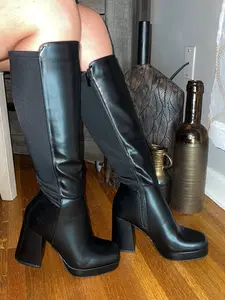 Gatubela -  Stretch Back Panel Platform  Boots